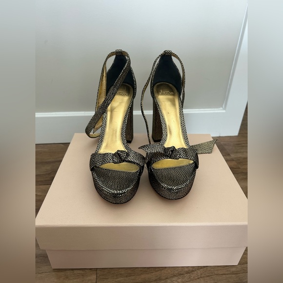 ALEXANDRE BIRMAN Mabeleh Metallic Leather Platform Sandals size 37.5 / 7.5 - Picture 5 of 6